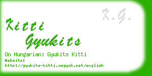 kitti gyukits business card